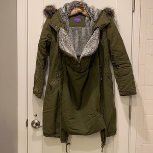Séraphine Khaki 3 in 1 Winter Maternity Parka in size 6